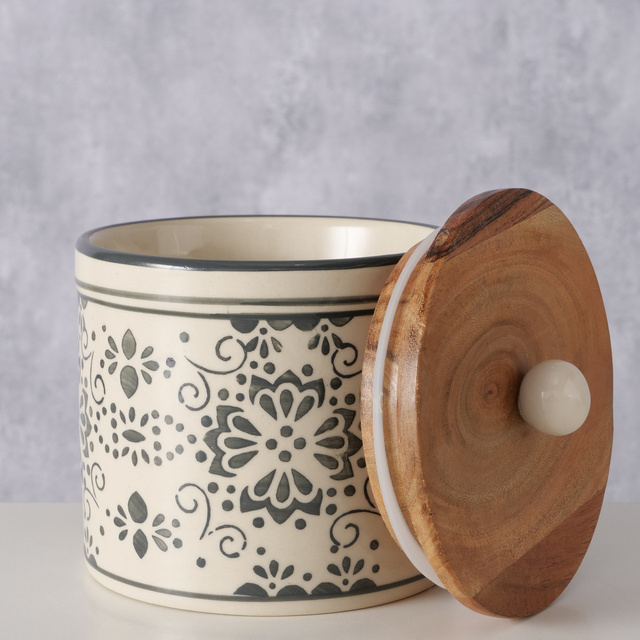 Borcan decorativ KINA din ceramica, Ø 12 cm