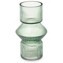 Vaza din sticla, canelata, 9,5 x 16,5 cm