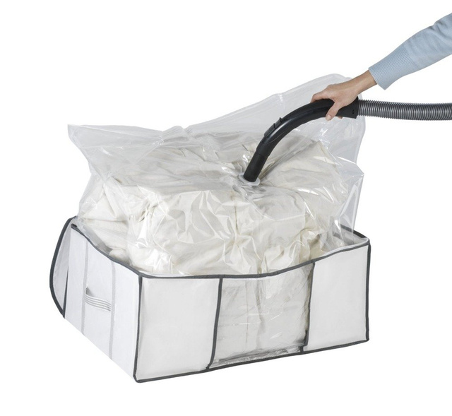 Husă pentru lenjerie de pat, haine SOFT + sac vacuum, dimensiune L, WENKO