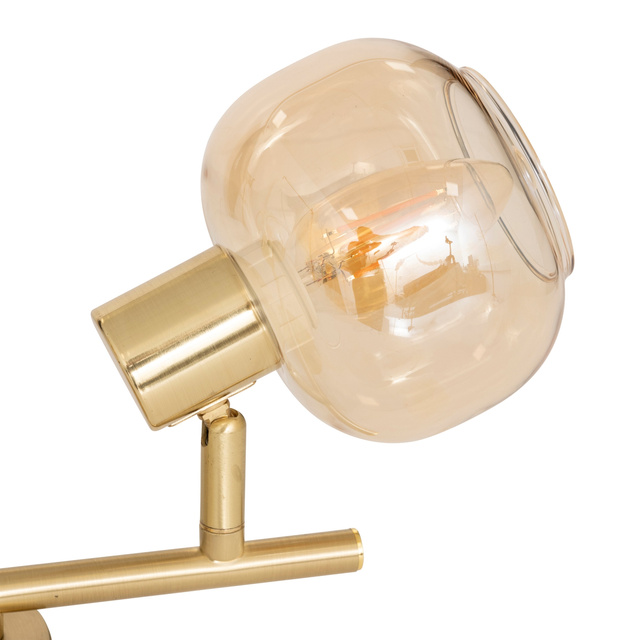 Lămpi de tavan PILLA, aurii și cu abajururi din sticlă, 2 puncte.