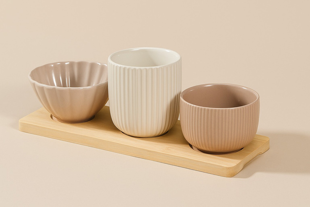 Boluri pentru gustări NOBI, 3 recipiente și o tavă