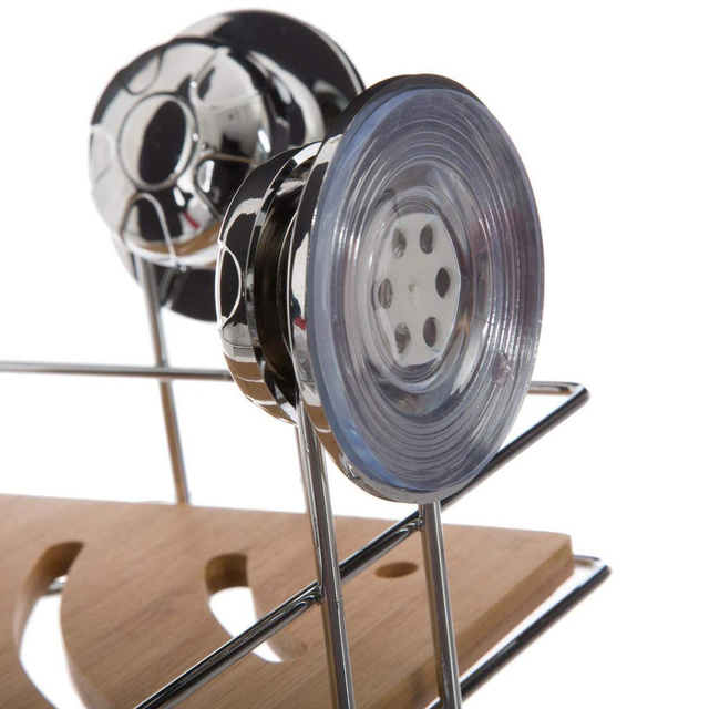 Raft de baie CADDY coltar, ventuze, bambus