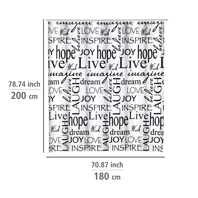 Perdea de dus, 180 x 200 cm, WENKO