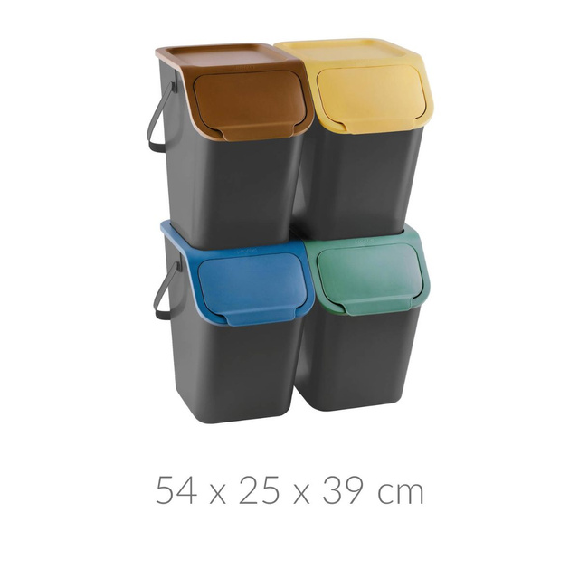 Set containere deșeuri, 4 bucăți, 25l, BINI
