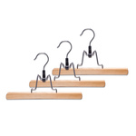 Umerase din lemn cu clema pentru pantaloni, 3 buc.