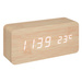 Ceas deşteptător din lemn Gamiel, termometru, alarmă, 15 x 4 x 7 cm