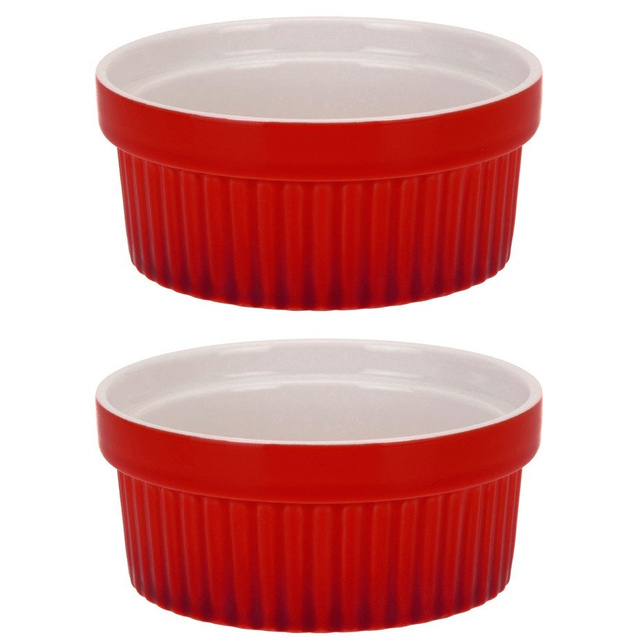 Boluri ceramice colorate, forme multifuncționale 260 ml - 2 buc., roșu