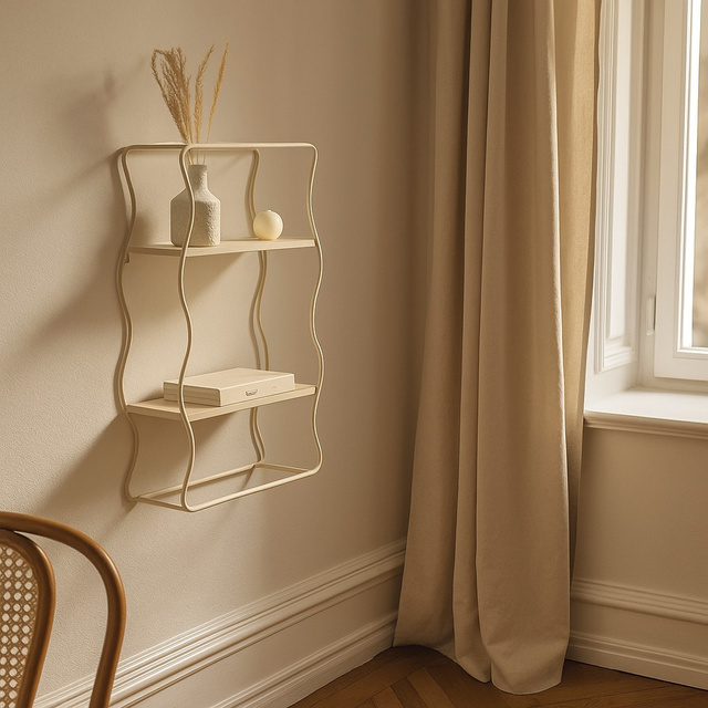 Raft decorativ pentru perete JUDY, val, 40 x 12 x 58 cm