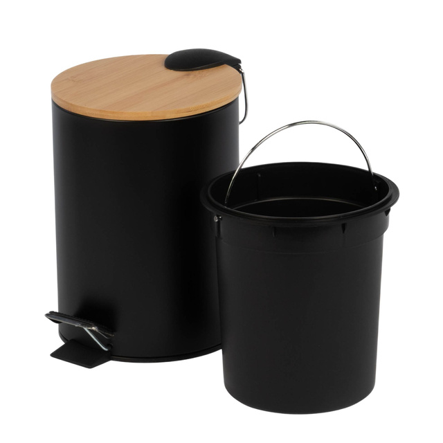 Coș de baie ZETRU, 3 l, cu capac din bambus