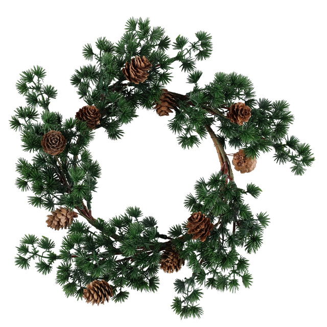 Coroană de Crăciun din crenguțe și conuri de pin, Ø 35 cm
