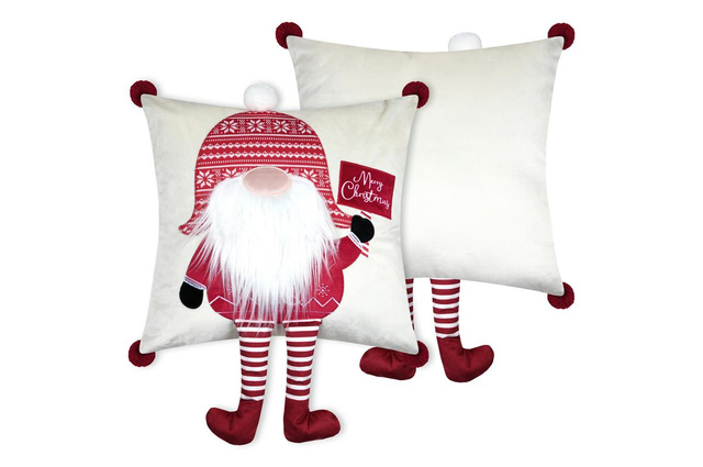 Perna de Crăciun KLAUS, cu barbă și picioarele lui Moș Crăciun, 45 × 45 cm