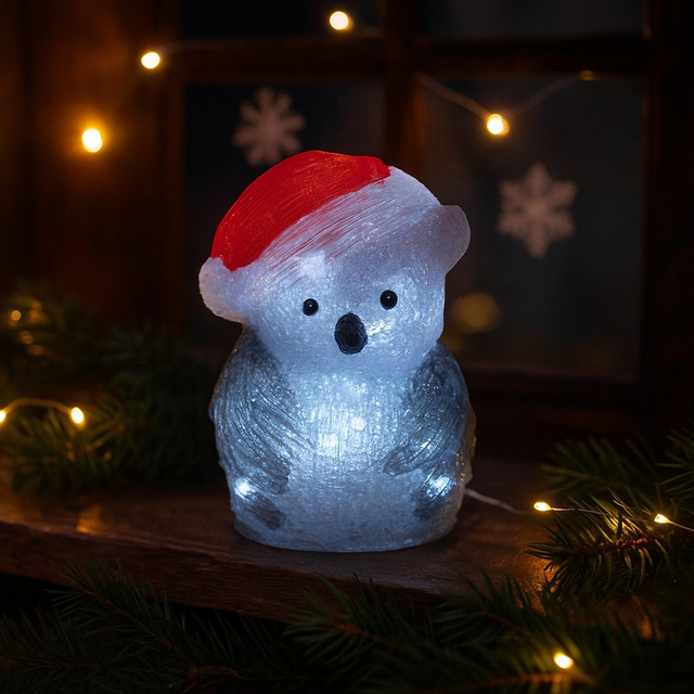 Decoratiune de Craciun stralucitoare, bufnita, 24,7 cm