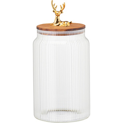 Recipient sticlă cu capac cu ren 1600 ml