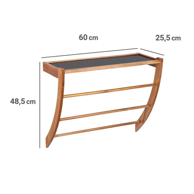 Raft de baie din lemn cu bară FONDI