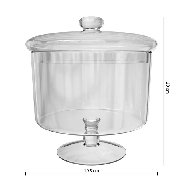 Recipient pentru prajituri, Transparent, 20x19 cm