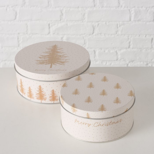 Set de două cutii pentru depozitare PLATINA, Ø 14-16 cm