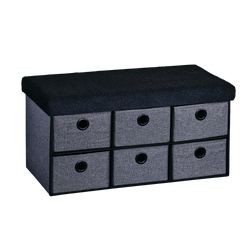 Bancheta pentru hol din imitatie de in, 6 sertare