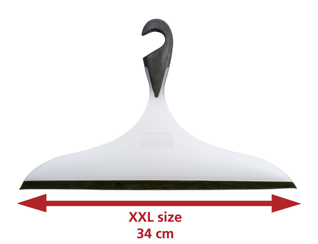 Racletă de apă, un obiect din cauciuc care vă permite să vă mențineți curate suprafețele plane.