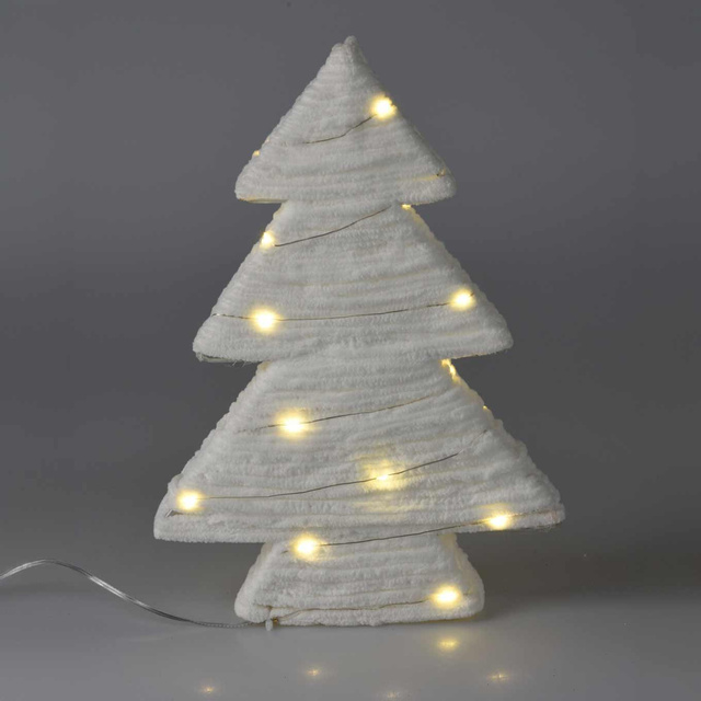 Brad decorativ din material cu LED, 30 cm