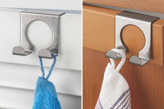 Cârlig dublu de bucătărie pentru prosoape, oțel inoxidabil, WENKO