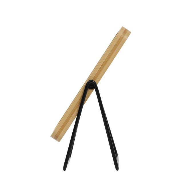 Oglindă de machiaj cu ramă din bambus, măritoare, rotativă