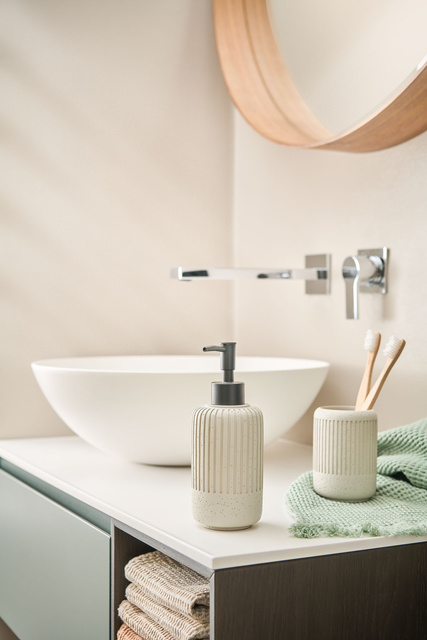 Pahar pentru periute de dinti CEMENT, Ø 7 cm