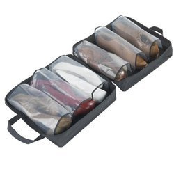 Geantă de voiaj pentru pantofi, organizator pentru 6 perechi, NEGRU ÎNTUNECAT, WENKO