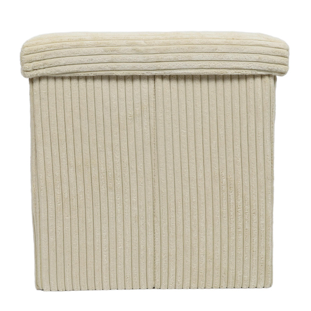 Taburet din velur-cord cu spațiu de depozitare TOBO, 38 x 38 x 38 cm