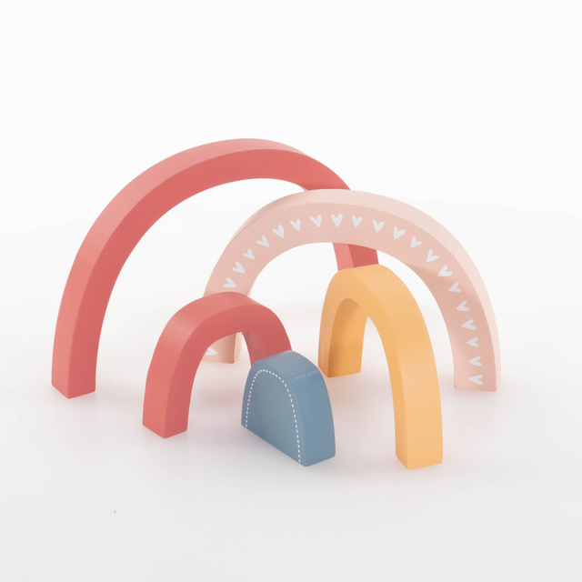 Curcubeu din lemn, decor pentru camera unui copil, 26,5 x 2,5 x 15,2 cm