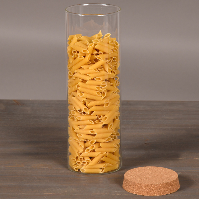 Recipient de sticlă pentru bucătărie cu capac din plută