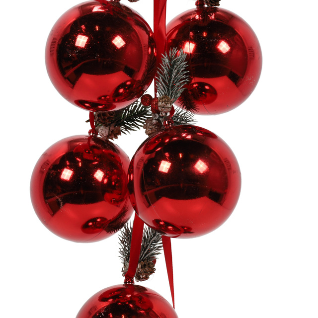 Decoratiune de Craciun pentru usa, globuri cu panglica