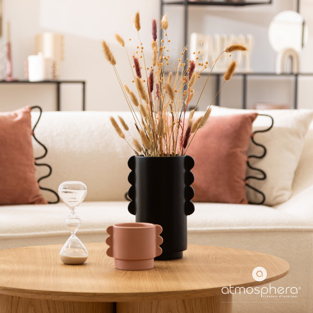 Husa pentru ghiveci ceramica WAVY BLISS, 18 cm, taupe