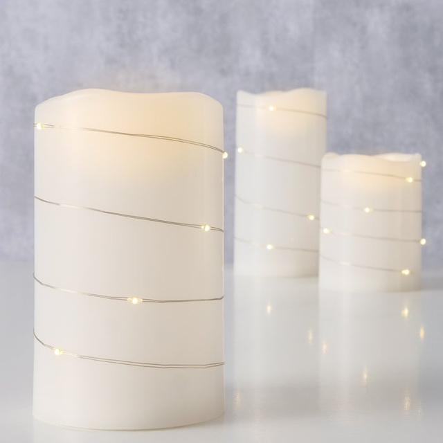 Lumânări cu flacără LED artificială SARNIA, 3 buc.