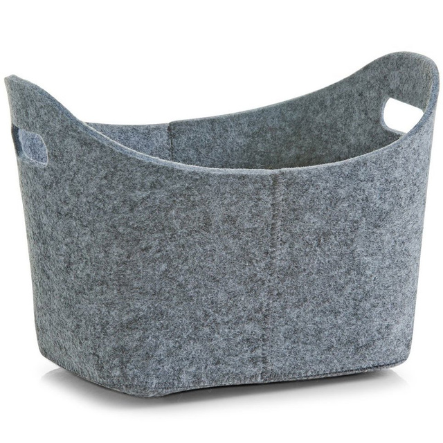 Coș de depozitare, oval, din fetru - recipient de 12 l, ZELLER, gri