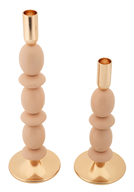 Set de 2 suporturi pentru lumânări SHUTTLE cu design modern, înălțimi 25 cm & 33 cm