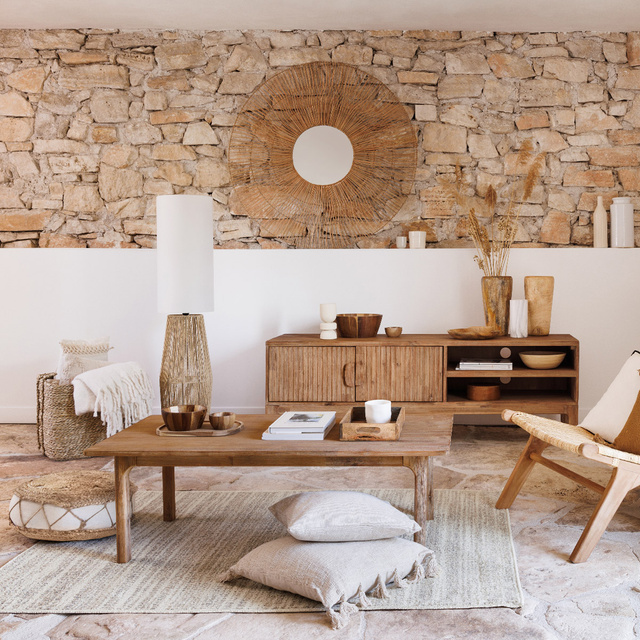 Puf țesut SOL, Ø 55 cm