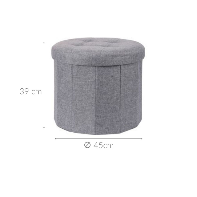 Puf cu sezut matlasat OTOMAN, Ø 45 x 39 cm