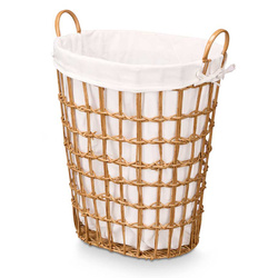 Coș de rufe cu inserție din material textil și mânere, 58 cm