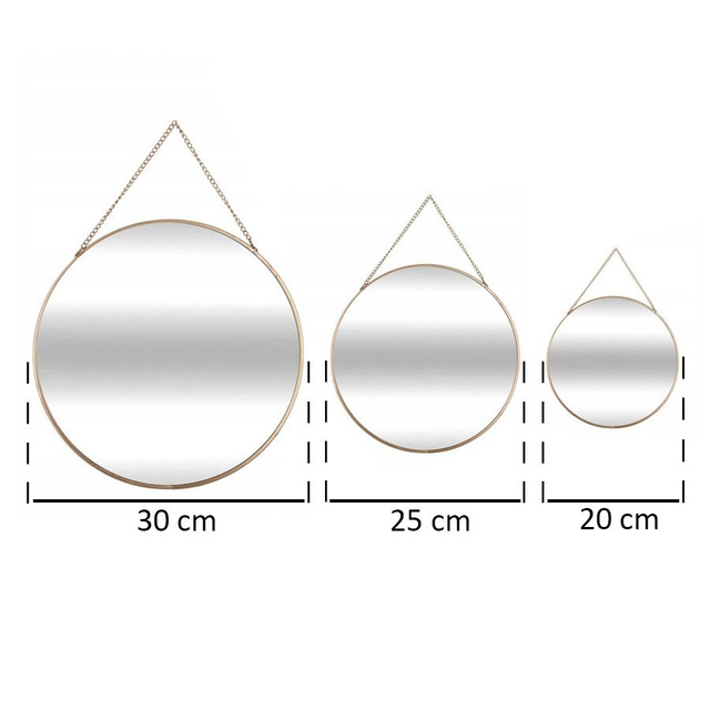 Oglinzi suspendate formă rotundă și diferite dimensiuni, un set de trei oglinzi decorative - Atmosphera Créateur d'intérieur