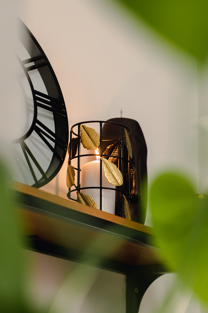 Suporturi din metal cu frunze decorative, 2 buc