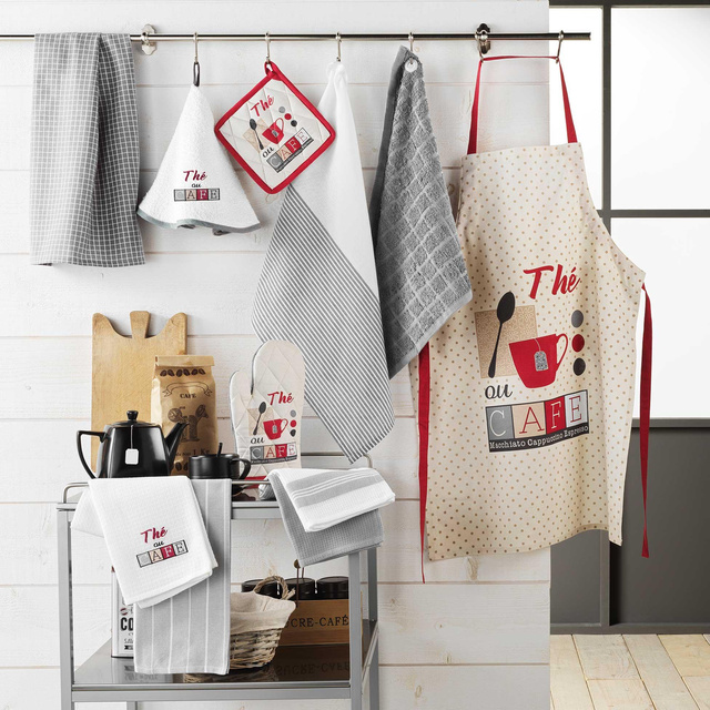 Manusa de bucatarie cu suport de vase CUISILINE, din bumbac reciclat