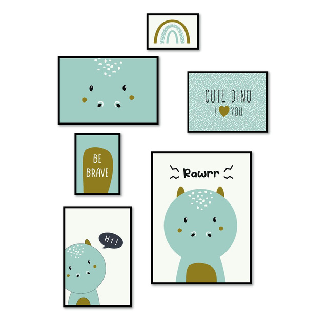 Postere pentru camera copiilor THE KING OF THE JUNGLE, 6 rame