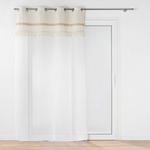 Perdea cu inele cu insertie de iuta si franjuri JANARA, 140 x 240 cm