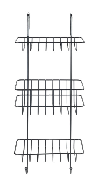 Raft de baie suspendat pentru cabină de duș REVIGIO, 3 niveluri, WENKO, negru
