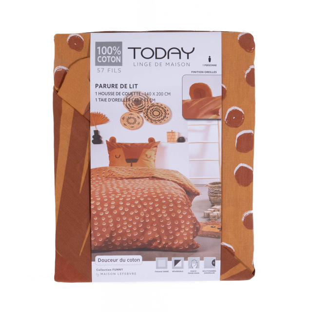 Lenjerie de pat pentru copii MAGIC JUNGLE cu urechiușe, 100% bumbac