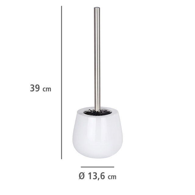 Recipient pentru perie MALTA WHITE + perie WC, WENKO, alb