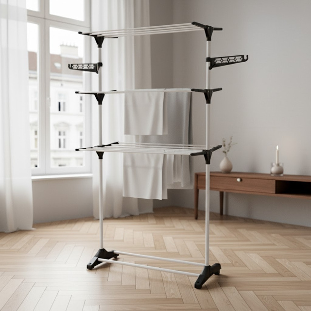 Uscător vertical pentru rufe cu loc pentru umerașe, 160 cm, ALTO