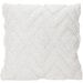 Perna alba, decorativa, din bumbac tuftat, 45 x 45 cm