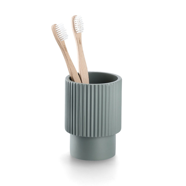 Pahar pentru periute din polirasina cu striatii STRIPES, Ø 8 cm