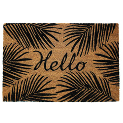 Covoras de intrare cu print, din fibra de cocos, HELLO, 40 x 60 cm